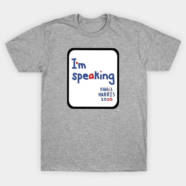 Framed Im Speaking says Kamala Harris Memes T-Shirt by ellenhenryart